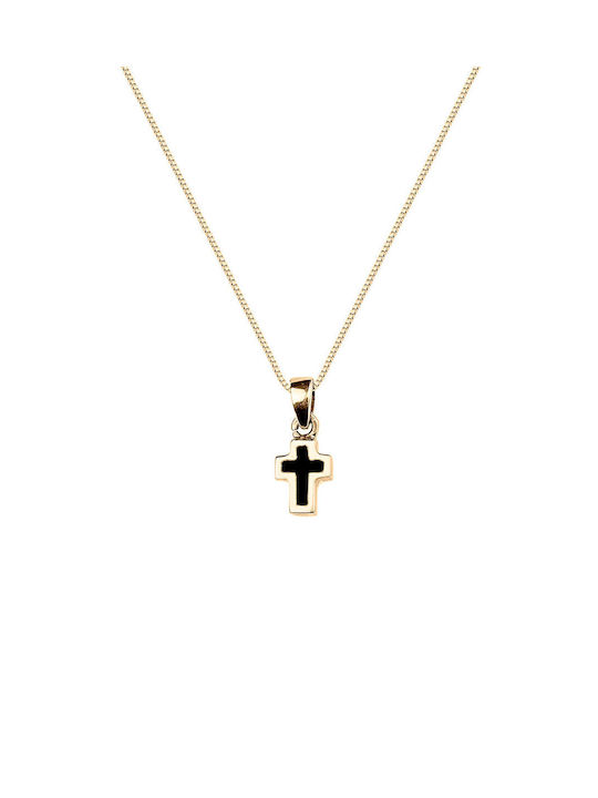 Kritsimis Gold Cross 14K Double Sided with Chain