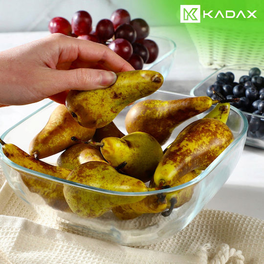 Kadax Salatschüssel Glas Transparent 20x20cm 2Stück