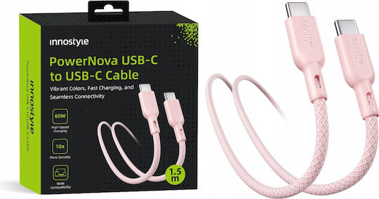 Innostyle Cablu USB 2.0 USB-C Masculin - USB-C 60W PD Roz 2m ICC150BP