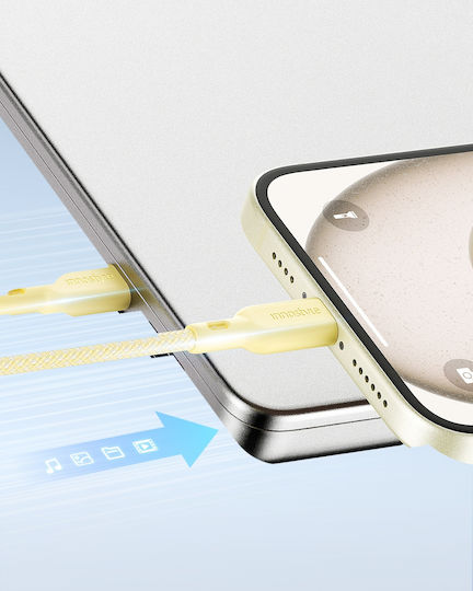Innostyle USB 2.0 Кабел USB-C Мъжки - USB-C 60W Захранване PD Жълт 2м ICC150YE