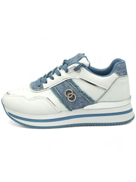 Big Bazaar Women's Sneakers White-Light Blue Tmp-3328