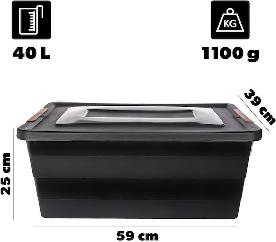 Kadax Cutie De Depozitare Din Plastic Cu Capac 40lt