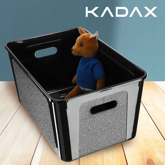 Kadax Пластмаса Кутия за съхранение с капак Черен 17лт 1бр