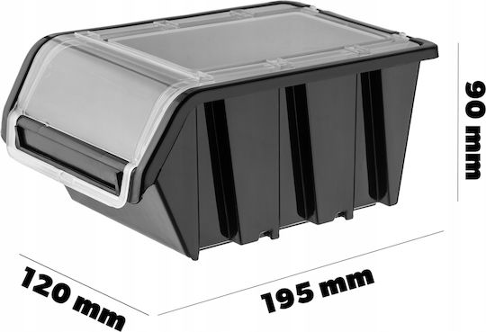 Kadax Пластмаса Кутия за съхранение с капак Черен 19.5x12x9см 1бр