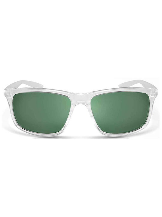 Nike Chaser Ascent Sunglasses with White Plastic Frame and Green Lens DJ9919-900