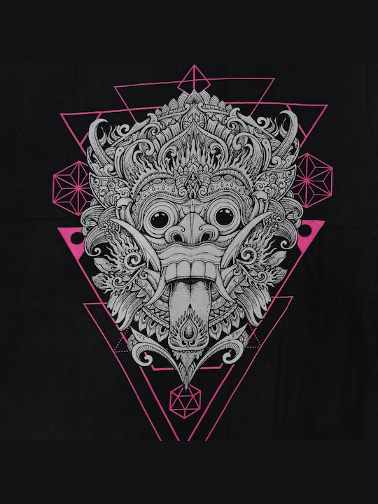 Mandala T-shirt Bărbătesc cu Mânecă Scurtă Black