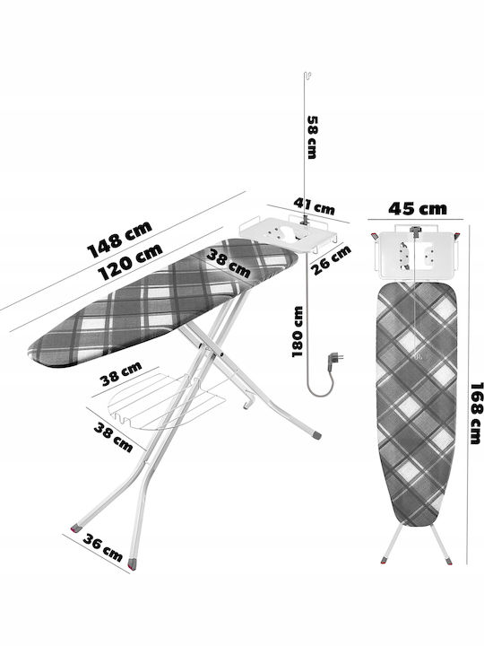 Kadax Σιδερώστρα για Σίδερο Ατμού Σπαστή 120x38cm
