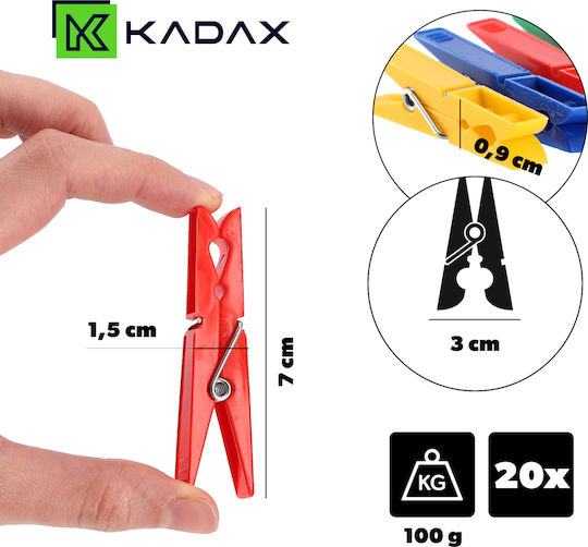 Kadax Cârlige de rufe din plastic 20buc