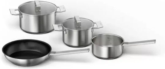 Bosch Cookware Set Made of Stainless Steel Silver with Non-Stick Coating 4 Pieces