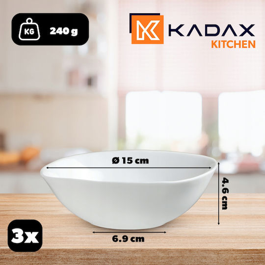 Kadax Купа за сервиране Квадрат Стъкло Бял 3бр