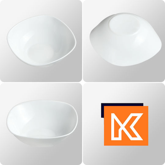 Kadax Купа за сервиране Квадрат Стъкло Бял 3бр