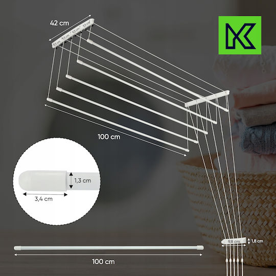 Kadax Wall Clothes Drying Rack with Hanging Length 3m