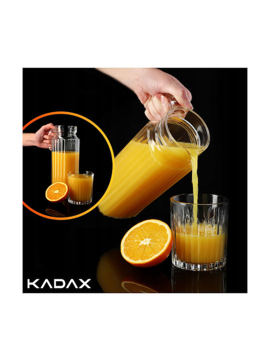 Kadax Κανάτα Σερβιρίσματος με Ποτήρια Γυάλινη 1100ml 7τμχ