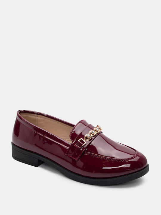 Mocasini cu Cataramă și Pietre Decorative 4309626-burgundy