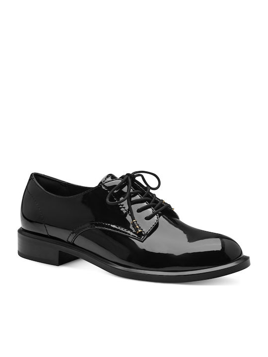 Women's Patent Leather Oxford Shoes Black