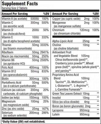 Biotech USA Multivitamin for Men Vitamin für Energie, Unterstützung des Immunsystems, die Haare, die Haut, die Nägel & Antioxidans Obst 60 Registerkarten