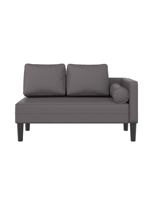 Recliner of Faux Leather Gray L110xW54.5xH57.5cm