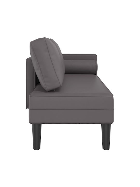 Recliner of Faux Leather Gray L110xW54.5xH57.5cm