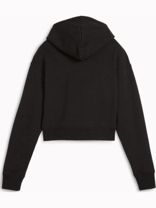 Better Classics Cropped Γυναικείο Φούτερ με Κουκούλα Black