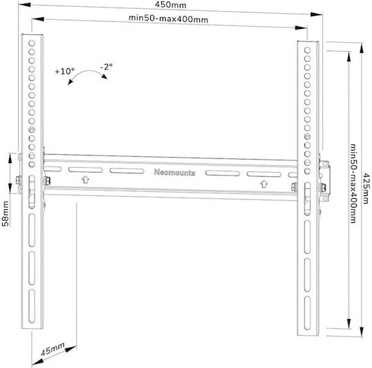 Neomounts WL35-350BL14 Βάση Τηλεόρασης Τοίχου έως 65" και 35kg