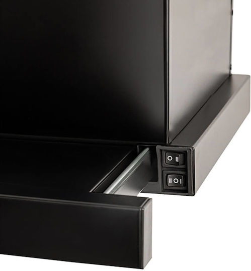 Davoline Omega Plus Sliding Vent Hood 60cm Black