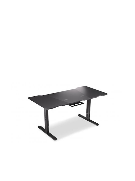Γραφείο Atlas Ξύλινο Black με USB θύρες 150x78εκ.