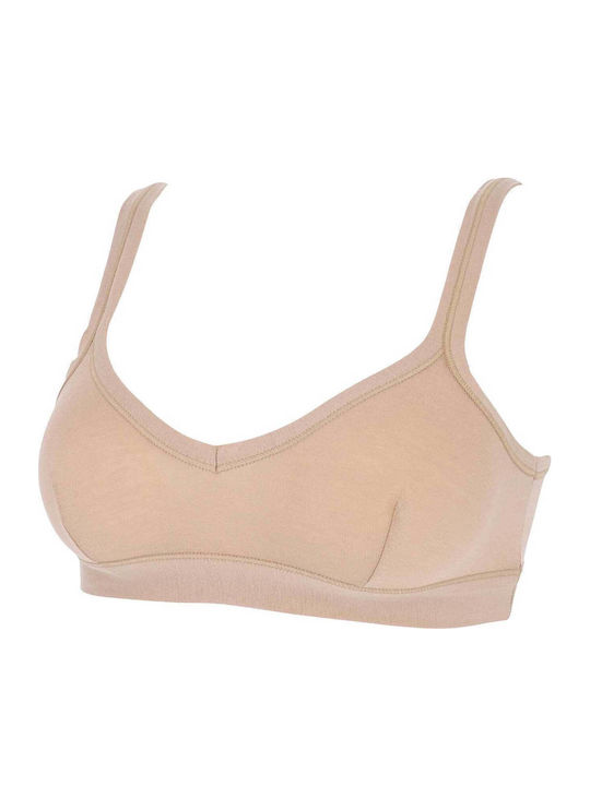 Beige Athletic Bra without Underwires