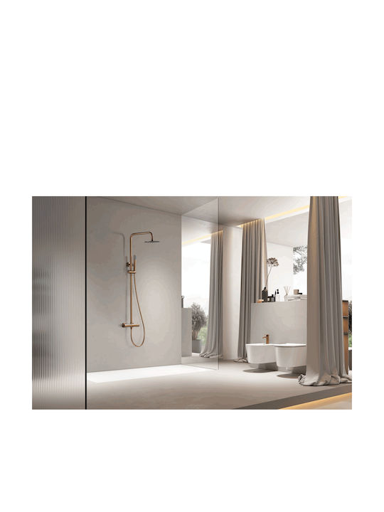 Imex Ρυθμιζόμενη Στήλη Ντουζ με Μπαταρία 88-124 cm Ροζ
