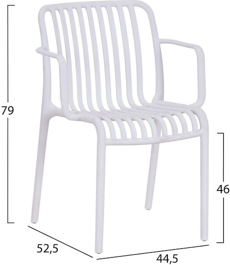 Scaun De Exterior Din Polipropilenă Convee Alb 55x52x79cm