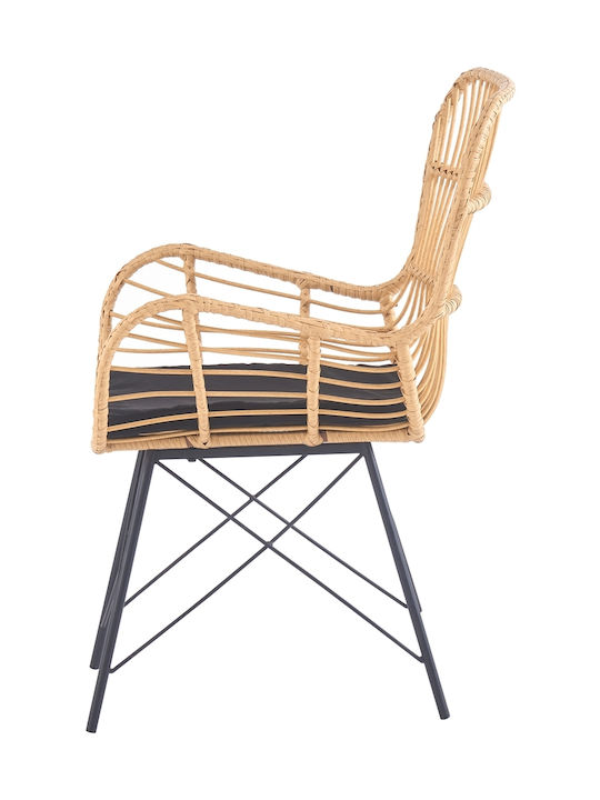 Outdoor Armchair Metallic Sombra Brown 2pcs 59.5x52x59cm