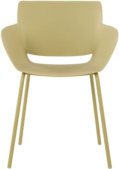 Outdoor Chair Polypropylene Sedia Yellow 4 Pieces 58x52x79.5 cm