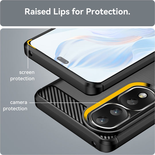 Techsuit Carbon Back Cover Σιλικόνης Μαύρο (Honor 90 Pro)