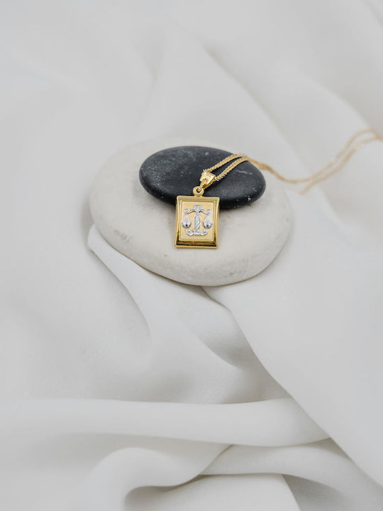 Themelidis Jewels Фулактó Константин Зодиакален Знак Везни от Жълто Злато 9К