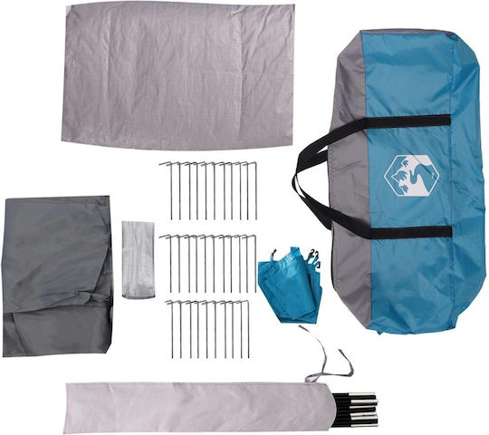 vidaXL Campingzelt Iglu Blau 3 Jahreszeiten für 4 Personen 218x218x135cm