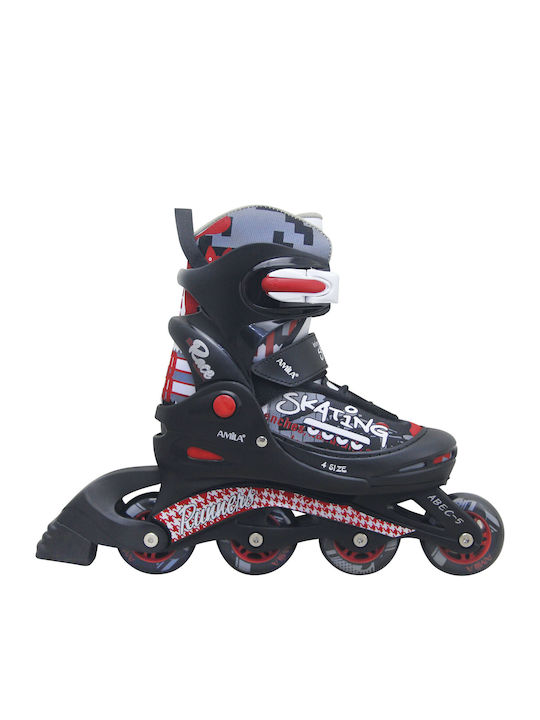 AMILA Inline Einstellbar Rollers Schwarz Erwachsene/Kinder