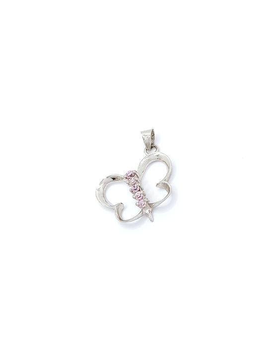 PS Silver Charm with design Butterfly from Silver with Zircon