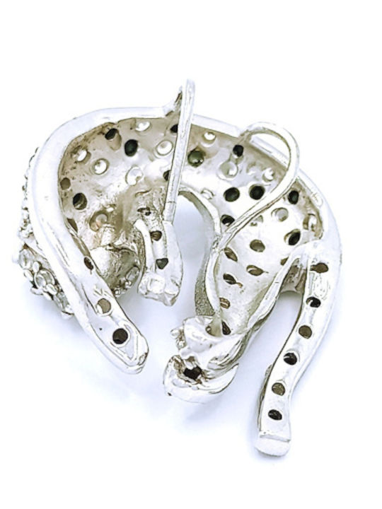 PS Silver Klemmanhänger mit Steinen aus Silber mit schwarzen Zirkon