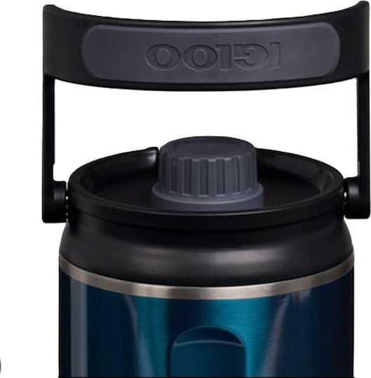 Igloo Glass Thermos Plastic / Stainless Steel BPA Free 1.892lt Blue with Straw