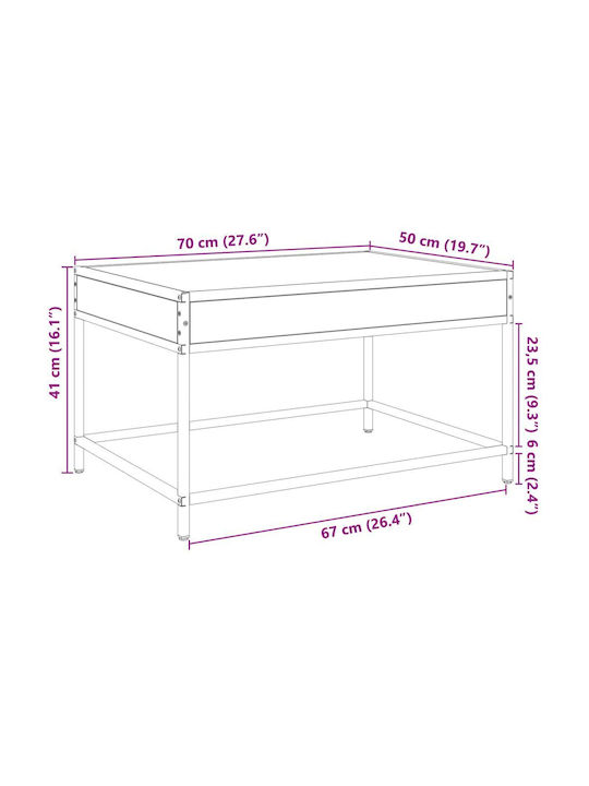 vidaXL Kaffeetisch Zentral Glas Schwarz M70xB50xH41cm