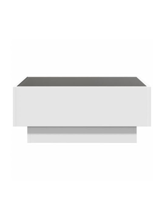 Coffee Table with LED White 70x50x30 cm Engineered Wood White 70 x 50 x 30 cm