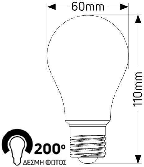 LED крушка 9W за фасунга E27 Неутрално бяло