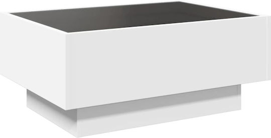 Coffee Table with LED White 70x50x30 cm Engineered Wood White 70 x 50 x 30 cm
