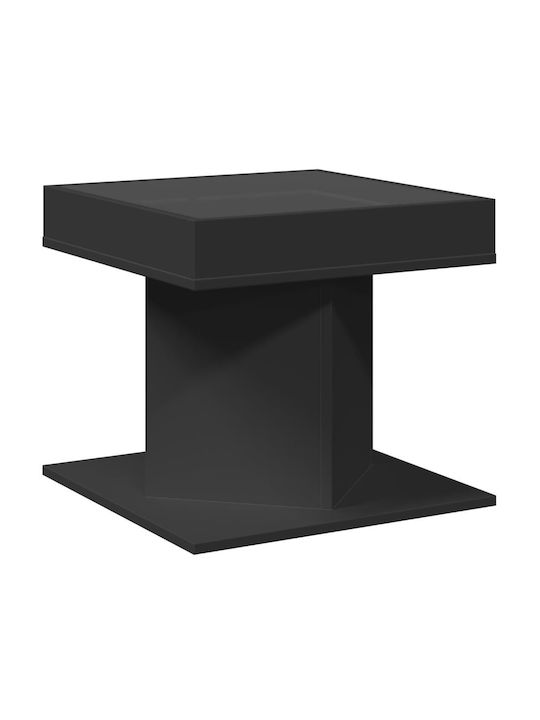 LED Coffee Table Black 50x50x45 cm Engineered Wood 847561 Black