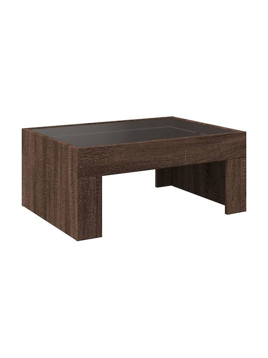 Infinity Light LED Coffee Table Brown Oak 70x50x30 cm 847615 Brown