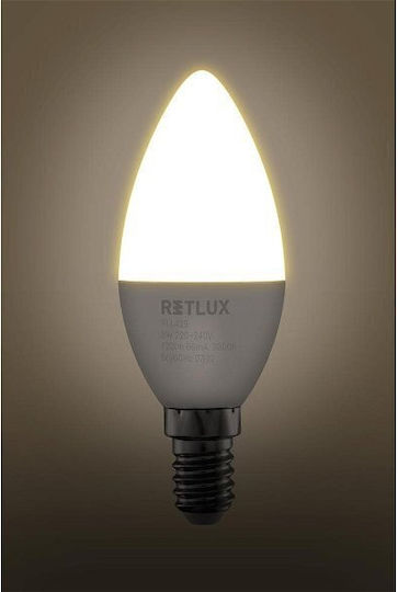 Retlux Λάμπα LED 8W για Ντουί E14 και Σχήμα C37 Θερμό Λευκό 720lm
