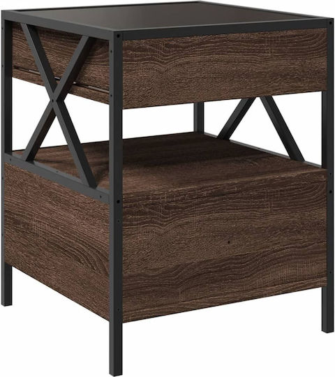 Nachttisch Metall Brown Oak 40x40x51cm
