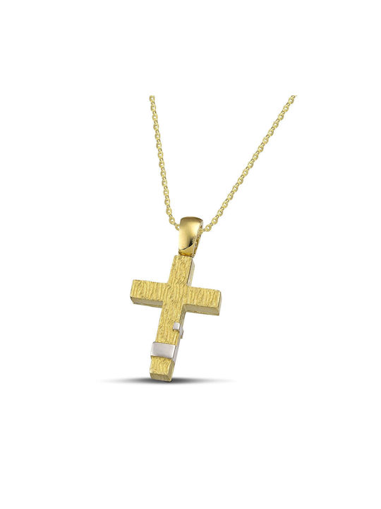 Themelidis Jewels Women's Gold Cross 14K with Chain