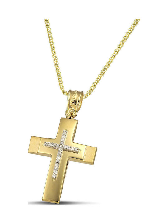 Themelidis Jewels Γυναικείος Χρυσός Σταυρός 14Κ χωρίς Αλυσίδα