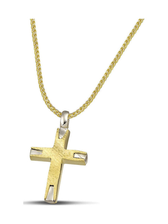 Themelidis Jewels Ανδρικός Χρυσός Σταυρός 14Κ Διπλής Όψης χωρίς Αλυσίδα