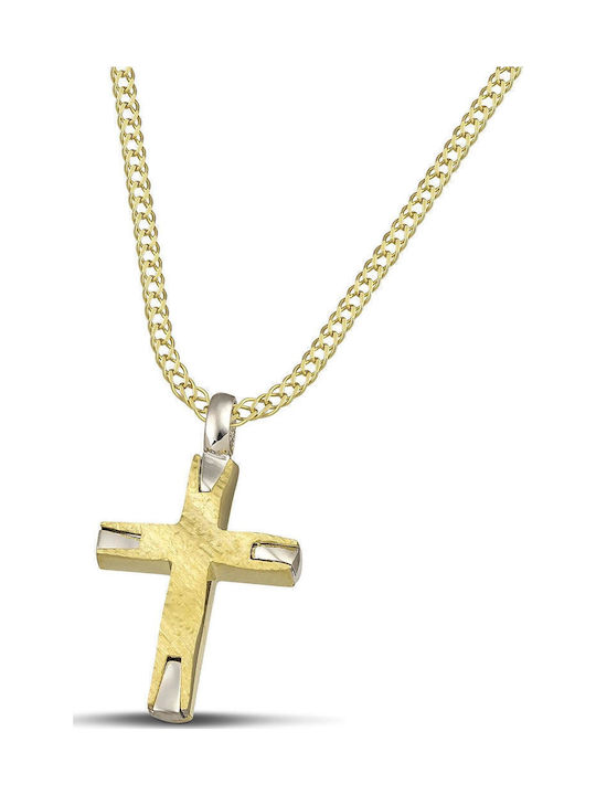 Themelidis Jewels Ανδρικός Χρυσός Σταυρός 14Κ Διπλής Όψης χωρίς Αλυσίδα